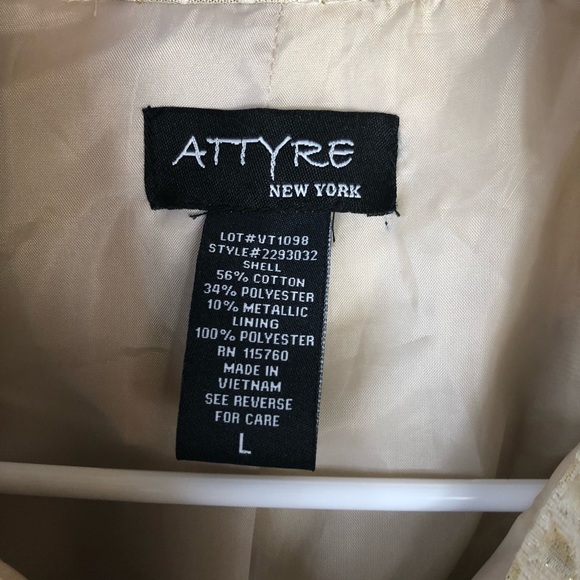 Attyre Gold Metallic Reptile Print Line Jacket SzL - Picture 2 of 6